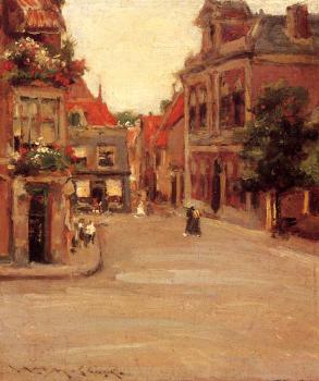William Merritt Chase : The Red Roofs of Haarlem aka A Street in Holland